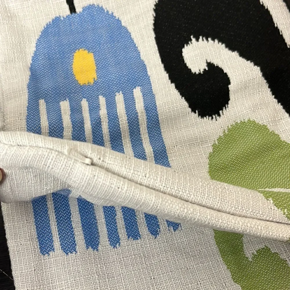 William Sonoma Outdoor Sunbrella Sofia Ikat pillow cover